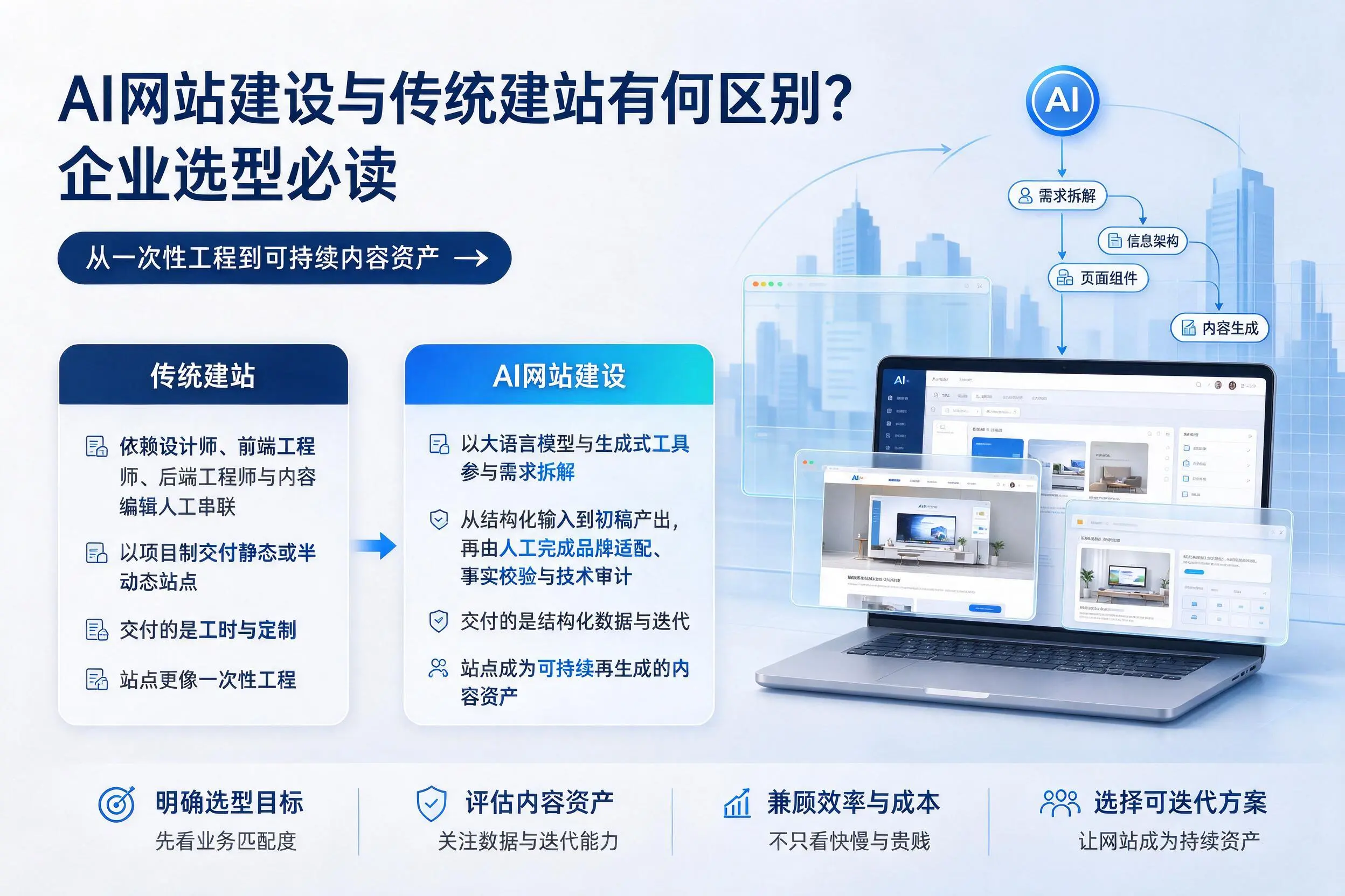 AI网站建设与传统建站有何区别？陇南企业选型必读
