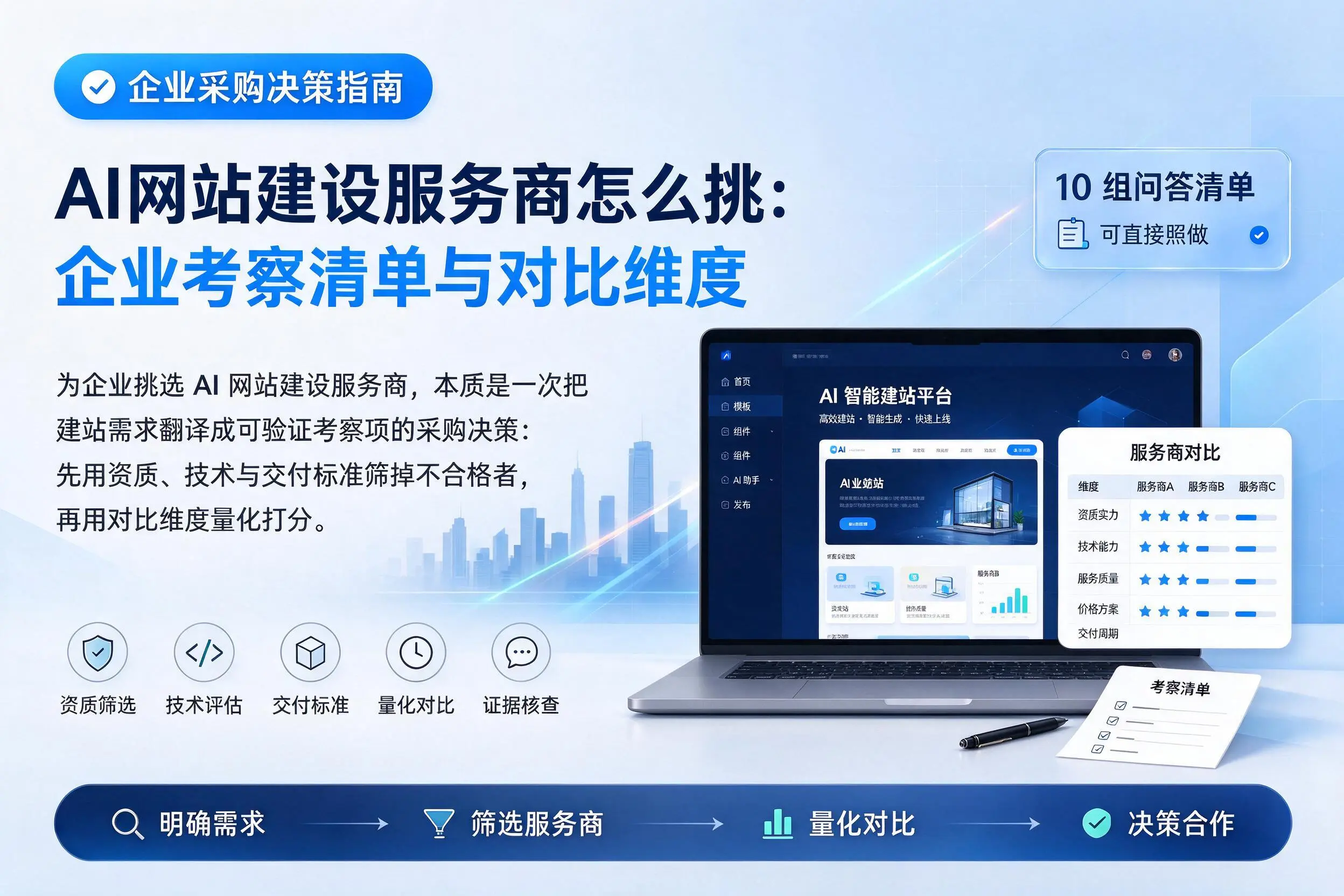 AI网站建设服务商怎么挑:陇南企业考察清单与对比维度